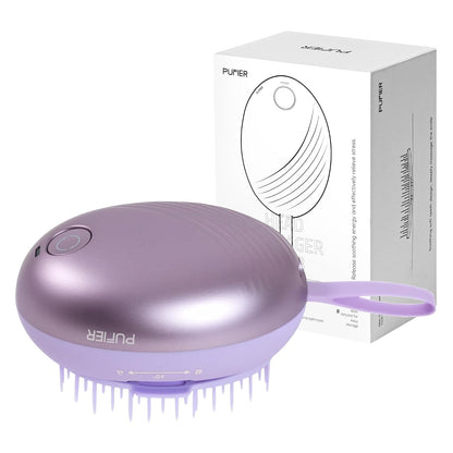 Electric Scalp Massager – Rechargeable Head Massager with Anion Technology, Portable Anti-Frizz Scalp Tool, Scalp Massager Gift for Men & Women(Purple)
