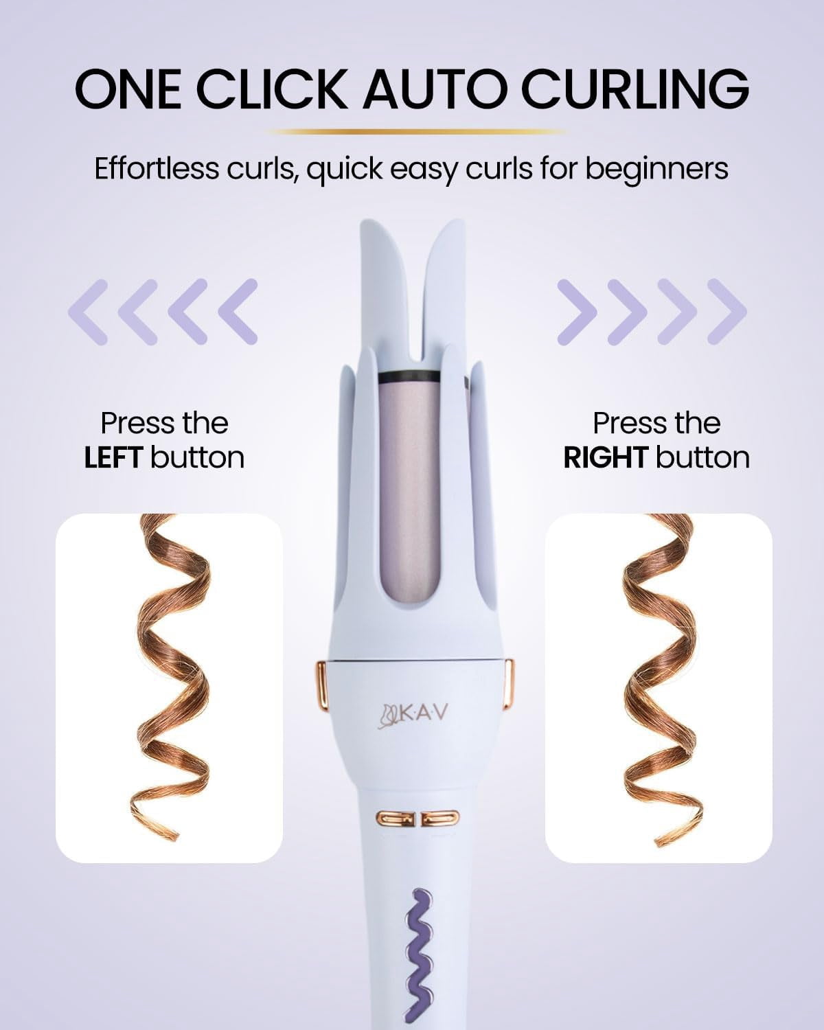 Daphne Plum Auto Hair Curler, Automatic Long Barrel Rotating Curling Iron with 4 Temperature & 3 Timer, Automatic Shut-Off, Anti-Scald, Anti-Tangle, Rotating Curling Wand for Hair Styling