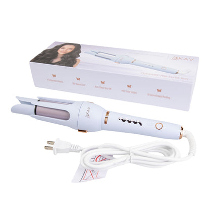 Daphne Plum Auto Hair Curler, Automatic Long Barrel Rotating Curling Iron with 4 Temperature & 3 Timer, Automatic Shut-Off, Anti-Scald, Anti-Tangle, Rotating Curling Wand for Hair Styling